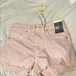 Levi's 501 Light Pink Cutoff Denim Shorts